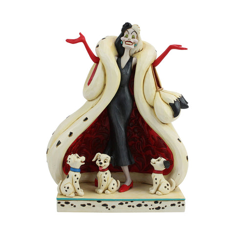 Cruella With Puppies Disney Traditions Figurine