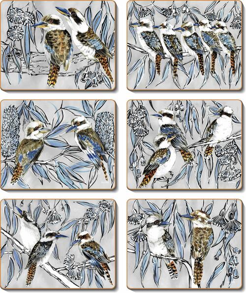 Kookaburra Laugh Coasters Set of 6