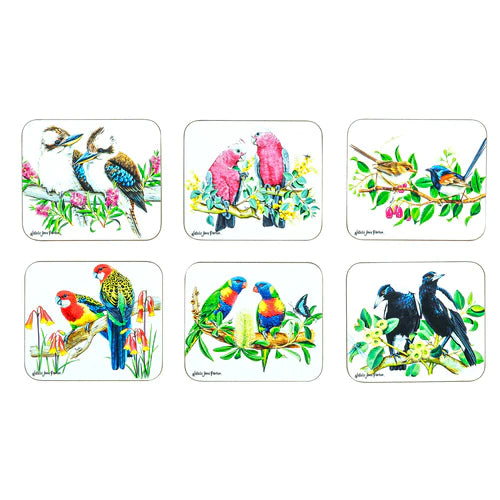 Ashdene Australian Birds 6Pk Coasters