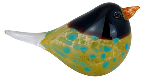 Coloured Glass, Hand Blown - Yellow Bird