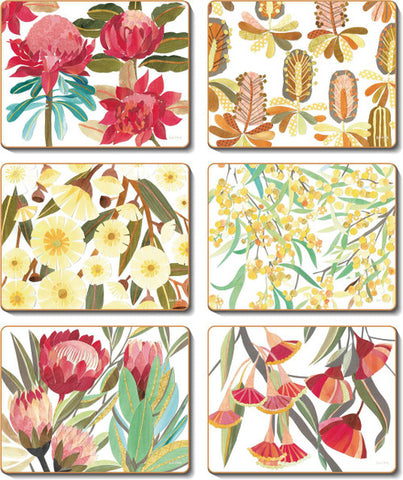 Native Floral Collage Placemats Set of 6