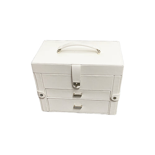 White Large Jewellery Box With Travel Case