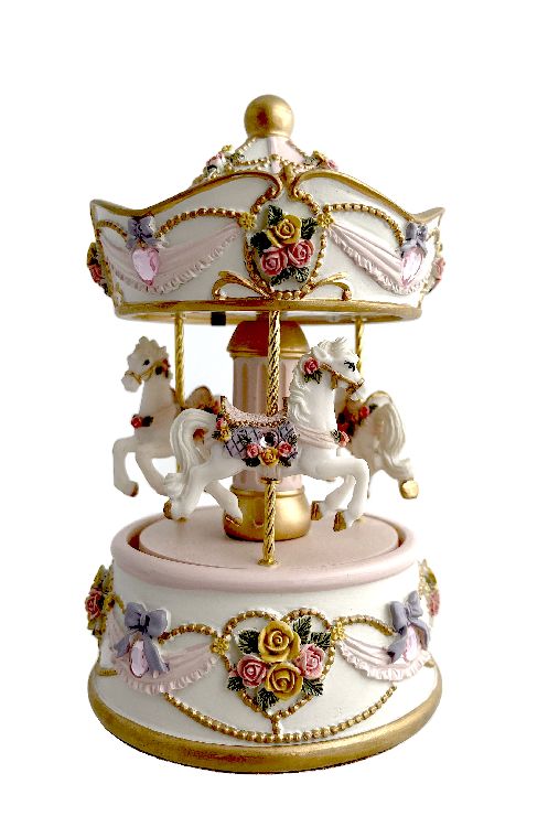 3 Horse Petite Rose Carousel