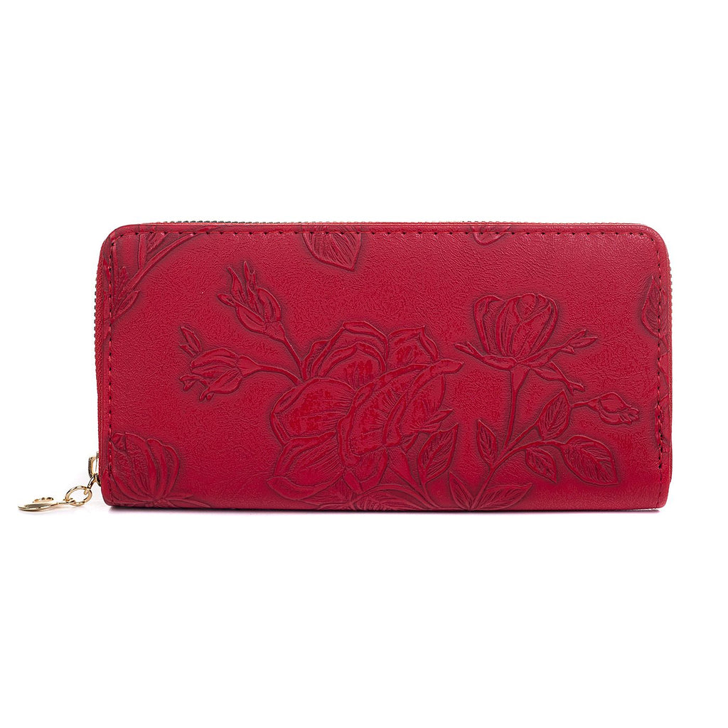 Red Monochromatic floral purse