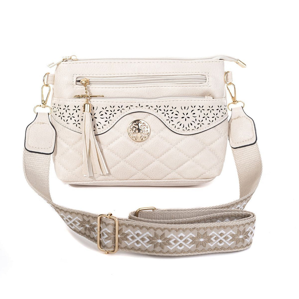 Cream hand bag