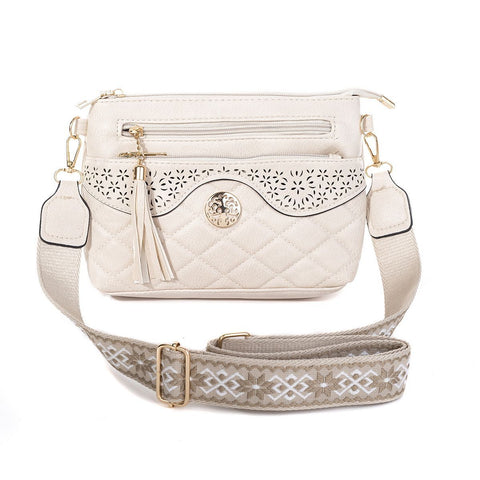 Cream hand bag