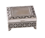 Silver plated 3' Leaf Small Square Jewel Box
