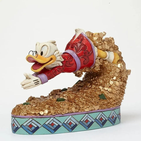 Scrooge Diving into Money Disney Traditions Figurine