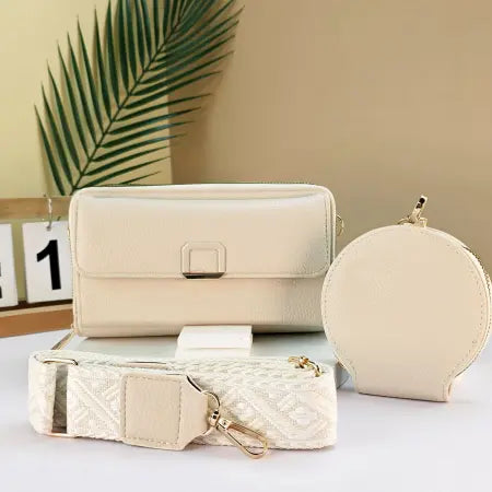 Cream Bag With Coin Purse