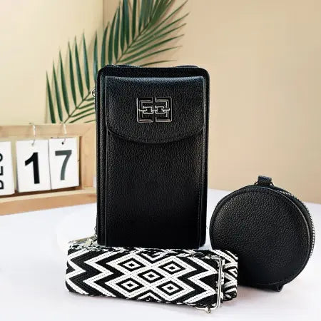 Black Crossbody Bag With Coin Purse