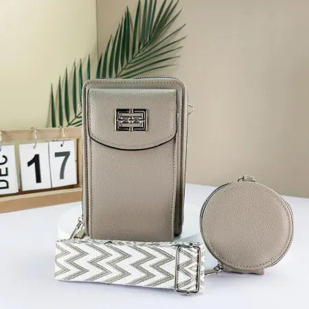 Coffee Crossbody Bag With Coin Purse