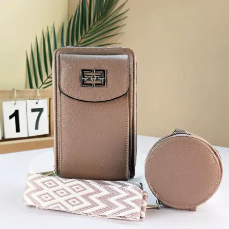 Dark Pink Crossbody Bag With Coin Purse
