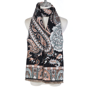 Black Patterned Scarf