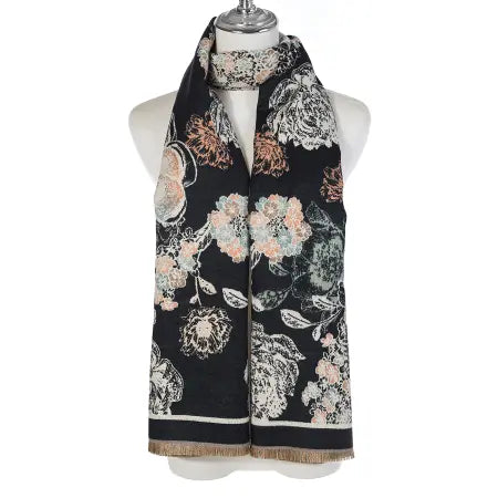 Black Patterned Scarf