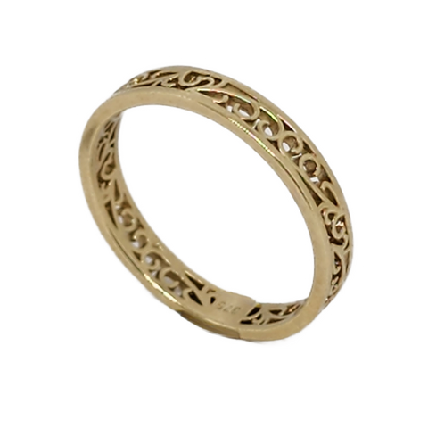 9ct Yellow Gold Filligree Ring