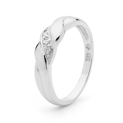 9ct White Gold Diamond Set Dress Ring