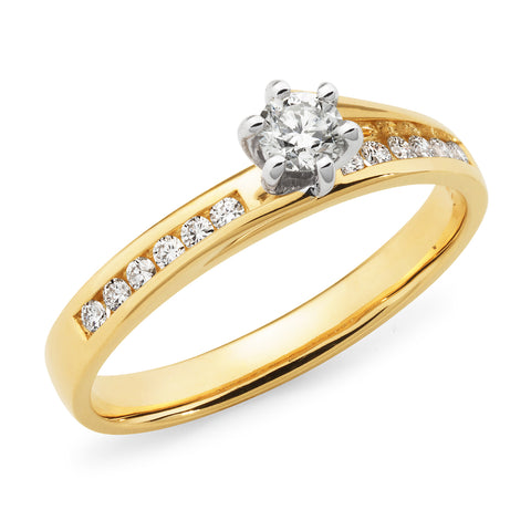 9ct Yellow Gold Diamond Engagement Ring