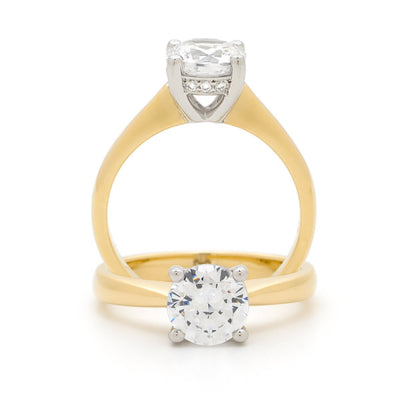 18ct Gold 1/2 carat Lab Created Solitaire Engagement Ring