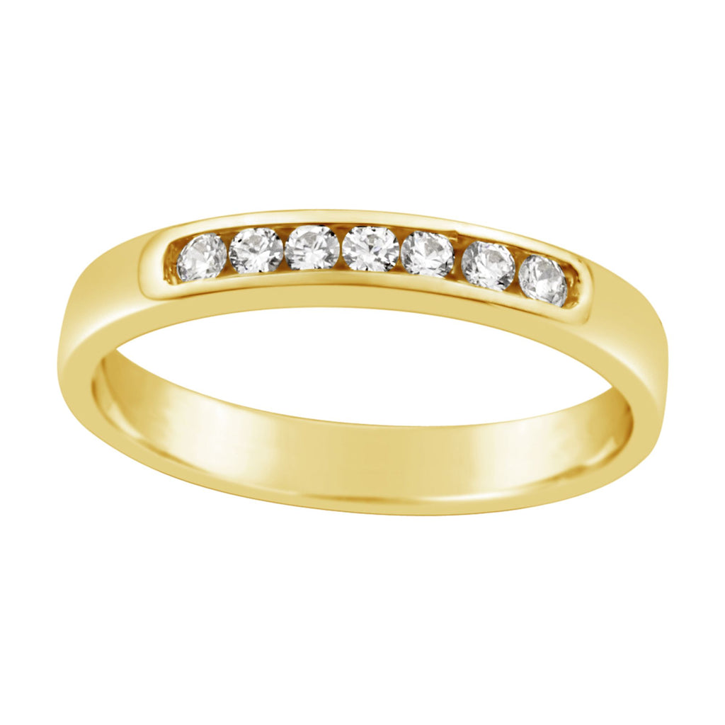 9ct Yellow Gold Channel Set Cubic Zirconia Ring