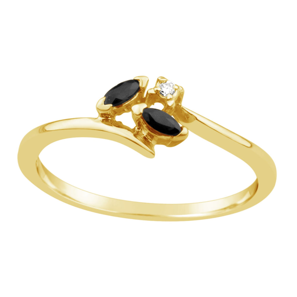9ct Yellow Gold Sapphire & Diamond Set Ring
