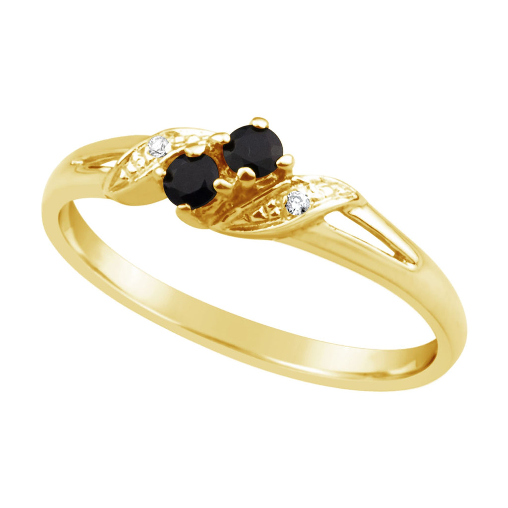 9ct Yellow Gold Sapphire and Diamond Dress Ring