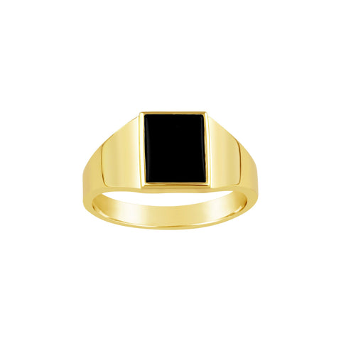 9ct Yellow Gold Gents Black Onyx Ring