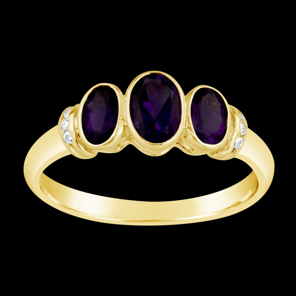 9ct Yellow Gold Amethyst Dress Ring