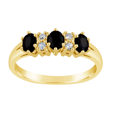 9ct Yellow Gold Sapphire And Diamond Dress Ring