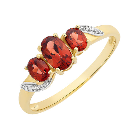 9ct Yellow Gold Garnet Ring