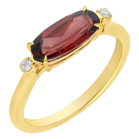 9ct Yellow Gold Garnet Ring