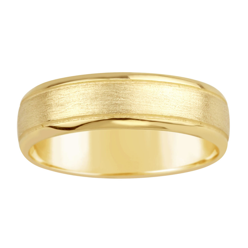 9ct Yellow Gold Gents Brushed/Shiny Wedder