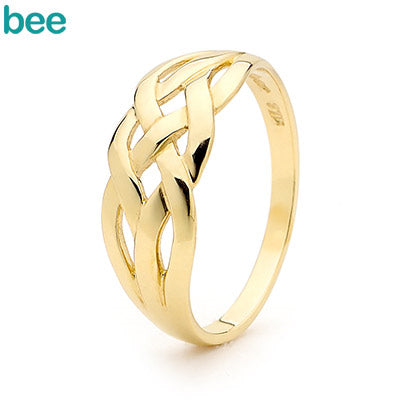 9ct Yellow Gold Weave Dress Ring