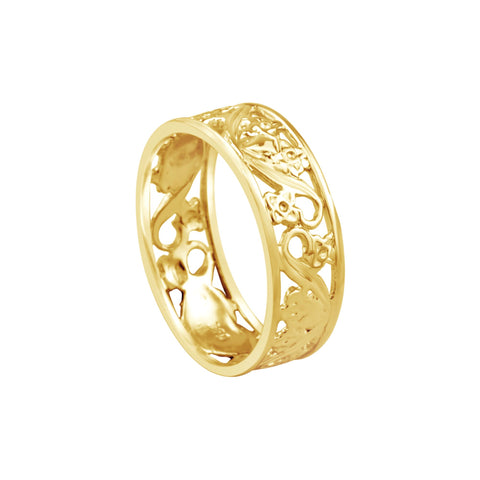 9ct Yellow Gold Flower Ring