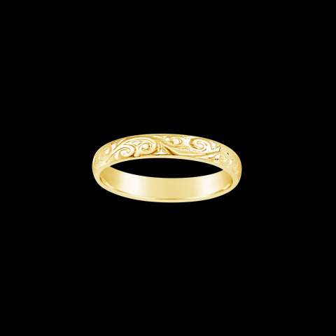 9ct Yellow Gold Antique Style Patterned Ring