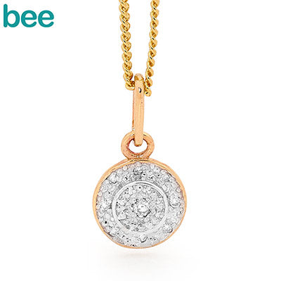 9ct Yellow Gold Diamond Pendant