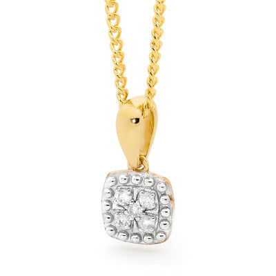 9ct Yellow Gold Diamond Pendant