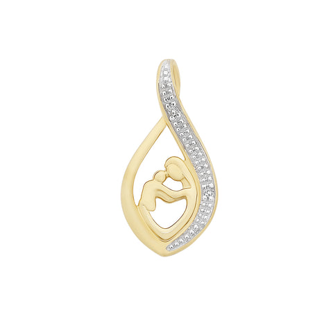 9ct Yellow Gold Diamond Pendant