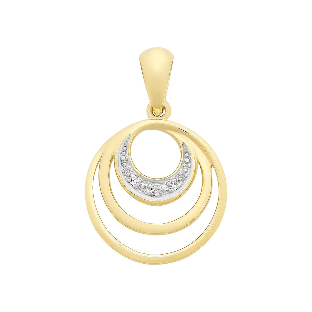 9ct Yellow Gold Diamond Pendant