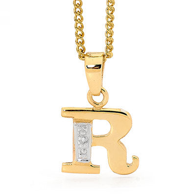 9ct Yellow Gold Initial R Pendant