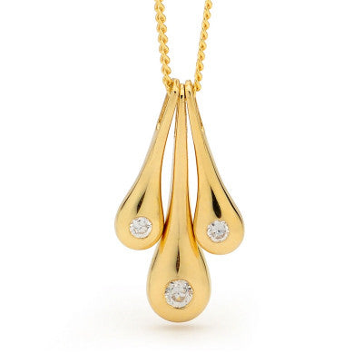 9ct Yellow Gold Cubic Zirconia Pendant