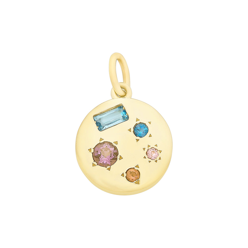 9ct Yellow Gold Abstract Stone Pendant
