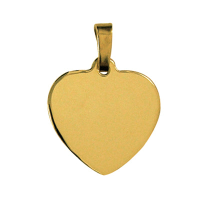 9ct Yellow Gold 16mm Heart Disk