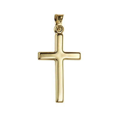 9ct Yellow Gold Hollow Plain Cross