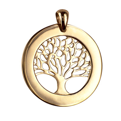 9ct Yellow Gold Engravable Tree Of Life Pendant