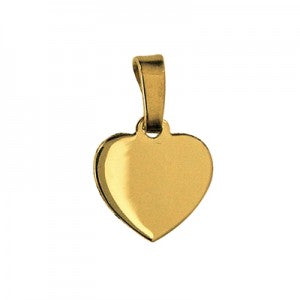 9ct Yellow Gold 10mm Heart Pendant