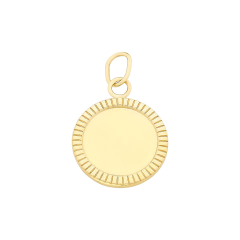 9ct Yellow Gold Engraveable Pendant