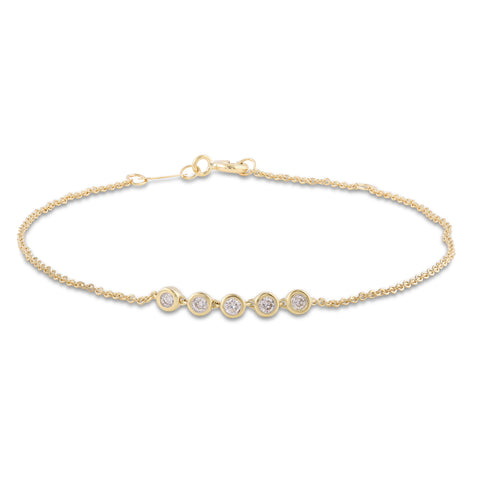 9ct Yellow Gold Diamond Bracelet