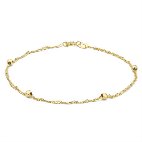 9ct Yellow Gold Ball Twist Bracelet