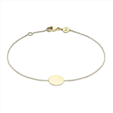 9ct Yellow Gold Solid Mini Disc Bracelet