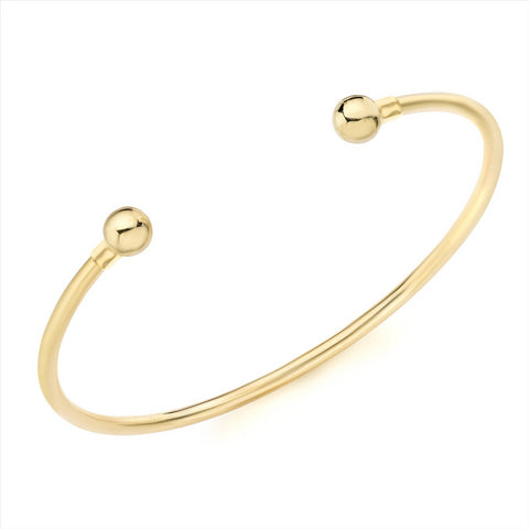 9ct yellow gold hollow torque bangle